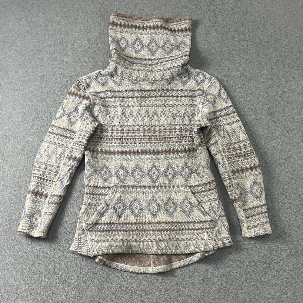 Smartwool Sweater Womens XS Gray Hudson Trail Fleece Pullover Funnel Neck